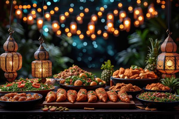 ai-generated-serves-various-meal-to-iftar-ramadan-advertising-foodgraphy-photo